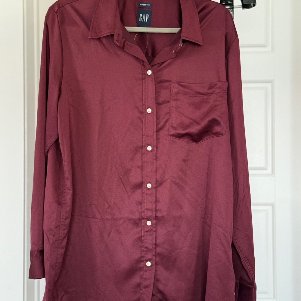 GAP Deep Red Boyfriend Shirt